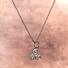 Hippie Fairy Collection Silver Triskel Spiral Rune Pagan Necklace See Quarter For Size, 14-16inch Titanium Plated Chain W Lobster Closure Matching Sets Available Boho, Goth, Rave, Witchy, Festival, Boho, Funky, Irish, Twee, Coquette, Cottage, Renaissance, Viking Vibes Fairy Collection, Goth Rave, Abstract Necklace, Pagan Necklace, Boho Goth, Velvet Necklace, Western Necklaces, Sterling Silver Heart Necklace, Locket Pendant Necklace