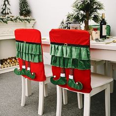 Fabric:Polyester; Type:Kitchen Chair Cover; Features:Soft; Listing Date:09/03/2024; Product Care Instructions:Machine Washable (Under 30  Celsius) Linen Chair Covers, Kitchen Chair Covers, Chair Back Covers, Christmas Chair Covers, Christmas Chair, Fabric Christmas Trees, Festive Holiday Decor, Cheap Christmas, Dining Chair Covers