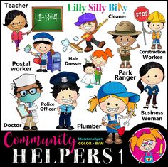 the community helpers poster is shown