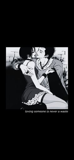 an anime scene with the words loving someone is never a waste