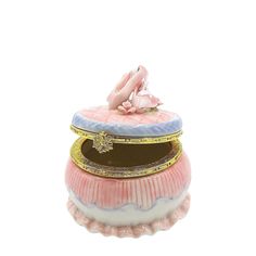 Ballerina Hinged Porcelain Keepsake Box by Cosmos Gifts Ballerina Box, Pink Ballet Shoes, Little Ballerina, Ballet Dancer, Gift For Daughter, Ballerina Shoes, Unique Ceramics, Keepsake Box, Fine Porcelain