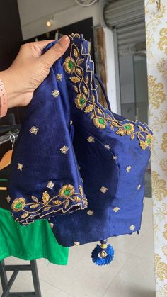 Newest Products – Threads Blue Colour Work Blouses, Thread Maggam Work Blouses, Blouse Thread Work Designs, Thread Embroidered Blouse Designs, Blue Colour Blouse Designs, Only Thread Work Blouse Designs, Boat Neck Blouse Pattern, Hand Worked Blouse, Green Blouse Designs