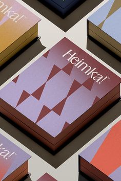 Unveil the exciting and vibrant brand identity of Heimka, crafted by Tiare Payano! This stunning design bursts with bold colors and modern patterns, transforming Heimka into a beacon of style and sophistication.  🌈🛋️ - Fivestar Branding Agency Is A Design and Branding Agency. This Work Belongs to The Accredited Artist and Is Curated For Inspiration Only 
#Branding #BrandIdentityDesign #PackagingDesign #BoxDesign #Packaging #IdentityDesign #BusinessGrowth #Logo #HighEndDesign #LuxuryBranding🌟✨ Sophisticated Design Graphic, Sophisticated Brand Identity, Gradient Packaging, Gradient Branding, Premium Packaging Design, Artist Identity, Elegant Pattern Design, Pattern Branding, Home Branding