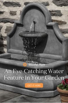 Large water feature, large fountain, wall fountain Water Fountain Garden, Yard Remodel, Fountain Garden