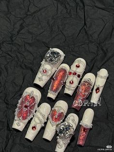 Lace Nail Design, Fake Nails Designs, Asian Nails, Hello Nails, Hippie Nails, Punk Nails, Lace Nails, Anime Nails