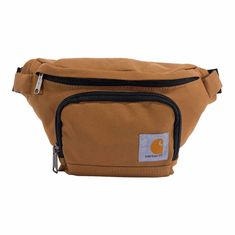 a brown fanny bag with the logo on it