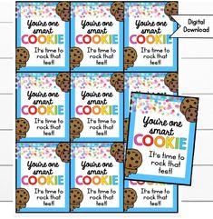 cookie themed reward cards with the words you're one cookie, it's time to treat