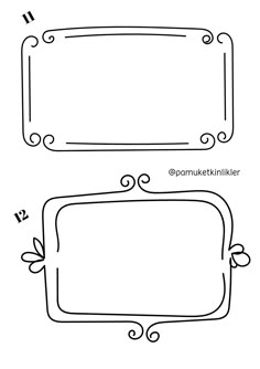 the outlines for an ornate frame