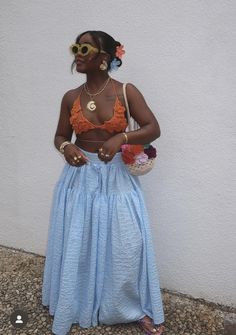 Black Women Summer Dresses, Whimsical Boho Fashion, Cinco De Mayo Outfit Black Women, Family Reunion Outfits Black Women, Beach Looks Black Women, Summer Style Black Women, Earthy Outfits Aesthetic Black Woman, Festival Outfit 2024 Summer, European Summer Outfits Black Women