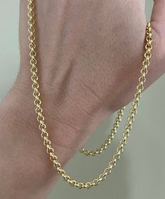 18k pure solid gold Rolo chain  Type: Rolo chain material: 18k solid gold Rolo chain  Our Pledge: 1. All items to be Brand New and authentic. 2. All gemstones to be 100% genuine and mined from the earth. 3. Jewelry guaranteed to be solid 10K / 14K / 18K 4. You will receive your order as shown. 5. Your order to be shipped, on time, as promised. 6. We will honor all policies, terms and conditions. 7. We offer the most competitive prices on-line Arrives within the Gift box and includes free shippin Rolo Necklace Gold, Rolo Chain Necklace, 14k Gold Rolo Chain Necklace Gift, Yellow Gold Plated Rolo Chain Necklace, 14k Gold Rolo Chain Necklace, 14k Gold Round Rolo Chain Necklace, Gold Rolo Chain Necklace, David Yurman Jewelry, Gold Jewelry Simple Necklace