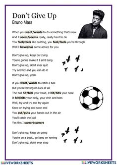 a poster with the words don't give up and an image of a soccer ball