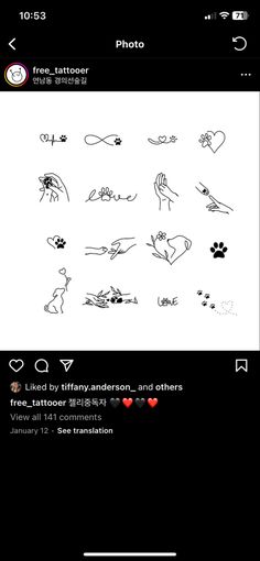 an iphone screen with some drawings on it and the caption for each photo is shown