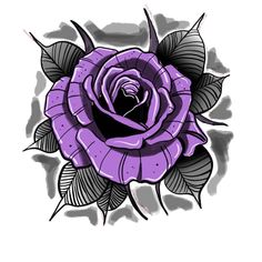 Black And Purple Flower Tattoo, Mens Face Tattoos, Purple Rose Tattoos, Rose Flower Tattoos, Blue Rose Tattoos, Beautiful Flower Tattoos, Neck Tattoo For Guys, Tatuaje A Color