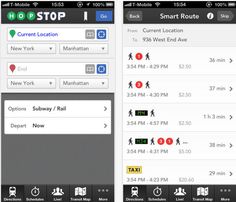 two cell phones showing different locations and directions for the same location, one on top of the other