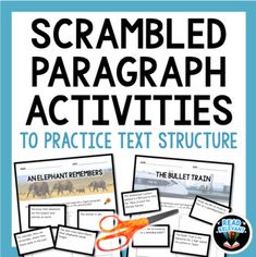 an image of scrambled paragraph activities to practice text structure