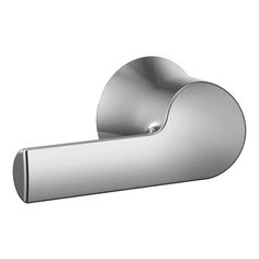 a chrome toilet roll holder on a white background