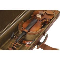 an old violin is sitting in its case and ready to be played by someone else