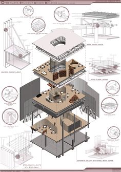 an architectural diagram showing the various parts of a building