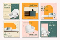 a set of brochures with furniture for sale