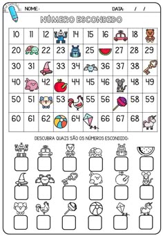 the spanish numbers and symbols worksheet for children to learn how to use them