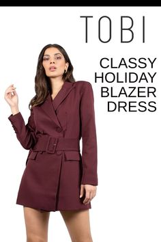 Be the boss in this classy holiday blazer dress. Can you imagine getting dress up cocktail party gowns for Christmas and New Year's Eve outfits on sale? Now's your chance to save. Why pay more when you can get lovely winter festivity clothing and beautiful formal attire for ladies at affordable prices from TOBI. #shoptobi #holidaydresses Party Outfits For Winter, Sparkle Tops, Sweaters And Skirts, Cocktail Party Gowns, Minimalist Cocktail, Hipster Boots