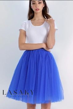 Lasaky - Exquisite Five-Tier Ruffled Netting Tulle Skirt Puffy Tulle Skirt, Junior Formal Dresses, Womens Tulle Skirt, Beautiful Ball Gowns, Bridesmaid Skirts, Comfortable Skirts, Layered Tulle Skirt, Tulle Midi Skirt, Gown Pattern