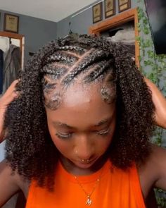 Braids And Natural Hair, Half Cornrows Half Curly Hair Natural, Half Braids Half Hair Down, Braiding Half Up Half Down, Half Braids Half Curly Natural Hair, Half Cornrows Half Curls Natural Hair, Half Braided Half Down Natural Hair, Half Braided Afro Hairstyles, Half Braid Half Afro