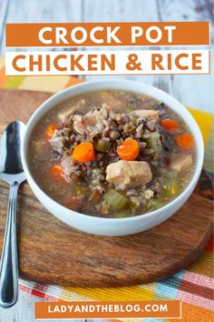 Crockpot Chicken And Rice Recipe – Easy Chicken Crockpot Recipe Crockpot Chicken And Rice, Rice Recipe Easy, Chicken And Rice Recipe, Chicken Crockpot Recipes Easy, Cooking Wild Rice, Rice Side, Chicken Crockpot, Rice Side Dishes, Easy Rice Recipes