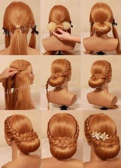 Wispy Updo, Sanggul Modern, Braided Chignon, Natural Wedding Hairstyles, Trendy Wedding Hairstyles, Braided Hairstyles Updo, Penteado Cabelo Curto