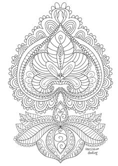 an intricate coloring page with leaves and swirls