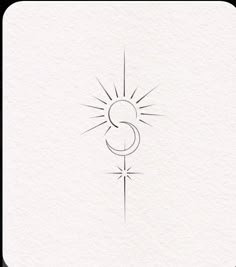 the letter s is drawn in black ink on white paper with a small sun above it