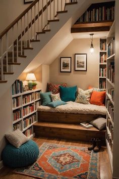 Library Nook, Cozy Home Library, Reading Spaces, Home Library Rooms, Public Libraries, Home Library Design, Dream House Rooms, Home Libraries, Reading Nooks