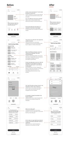 an image of a website page with the text before and after