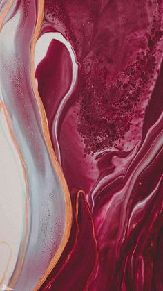 an abstract painting with red and purple colors