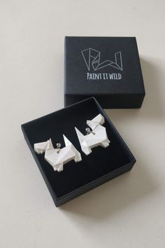 Lovingly earrings made from resin. Thanks for looking, any questions please message me! Origami Dog, Origami Earrings, Origami Necklace, Geometric Origami, Origami Jewelry, Special Birthday Gifts, Dog Earrings, Gift For Dog Lover, Jewelry Minimalist