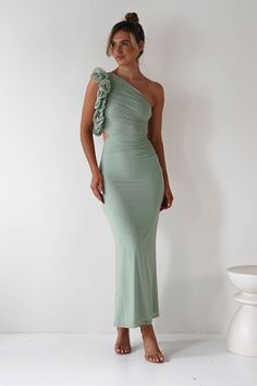 Sydney Bodycon Maxi Dress | Sage Bride Dress, Christening, Graduation Dress