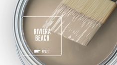 a paint can with a brush in it and the words riviera beach painted on it