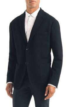 Free shipping and returns on Good Man Brand Downtown Trim Fit Stretch Sport Coat at Nordstrom.com. A clean, modern cut defines a casually charming Italian sport coat hand-crafted from a smart, stretchy blend. From the WorkWear collection, this jacket offers craftsmanship, an ideal fit and high-quality fabric. Trim Fit, Clean Modern, Brand Designer, Sport Coat, Black Coat, A Good Man, Blazer Suit, Quality Fabric, Work Wear