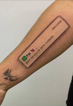 a person's arm with a message on it