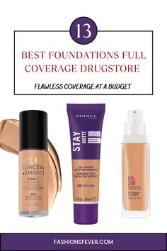 The best foundations ever that provides full coverage that stays all day without making the skin appear cakey and all available at drugstore at affordable prices. Check out the best makeup foundation here. #bestfoundations #drugstorefoundations #drugstoremakeup #foundation Milani Conceal And Perfect, Long Lasting Foundation, Drugstore Foundation