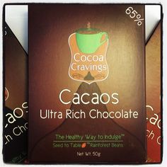 cocoa's ultra rich chocolate bar is on display