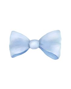 a watercolor painting of a blue bow tie