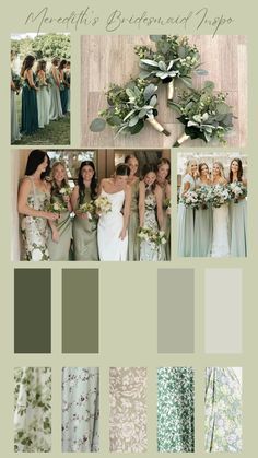 Are you looking to add a unique touch to your wedding party's attire? Embrace the trend of mixing and matching patterns and solids, and empower your bridesmaids to pick their own dresses! With our personalized bridesmaid dress inspiration service, you can provide your bridal party with a cohesive vision while allowing each member to express their individual style. Here's how it works: 1. Purchase this listing to receive a digital download. 2. Complete a short questionnaire to share details about Greenish Bridesmaid Dresses, Eucalyptus Colored Bridesmaid Dress, Bridesmaids Pick Own Dresses, Dust Sage Bridesmaid Dresses, Bridesmaid Dress Colour Palette, Different Green Shades Bridesmaid Dresses, Colors For June Wedding, Two Tone Bridesmaid Dresses, Sea Moss Bridesmaid Dresses