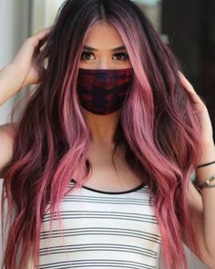 Trendy We Fryzurach, Creative Hair Color, Money Piece, Hair Color Pink, Summer Hair Color, Hair Dye Colors, Hair Inspiration Color, Hair Color Dark, Hair Inspo Color