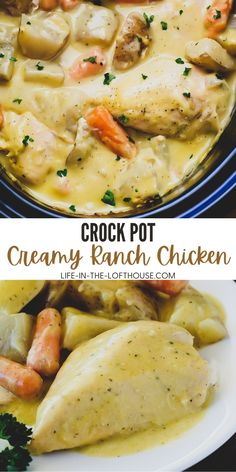 crock pot creamy ranch chicken with carrots and potatoes