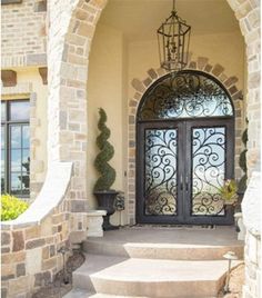 IWD Thermal Break Wrought Iron Double Entry Door CID-015 Beautiful Spiral Scrollwork Square Top Round Transom Iron Front Doors, Double Entry Door, Wrought Iron Entry Doors, Wrought Iron Front Door, Iron Front Door, Iron Entry Doors, Door Sweep, Double Entry Doors, Double Entry