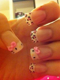 Hello Kitty Nails Art, Cat Nail Art, Nails Polish, Cat Nails