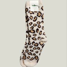 Nwt American Eagle Crew Socks Animal Print Fluffy And Super Soft One Size Cream With Animal Print? *From My Personal Closet* Thanks For Dropping By And Checking Closet Personal Closet, Fluffy Socks, Sock Animals, Crew Socks, Final Sale, American Eagle Outfitters, American Eagle, Animal Print, Socks