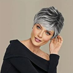 Click to see other styles and types of Creamily Wigs Specification: Brand: Creamily Material: synthetic fiber.Pelucas de pelo natural sinttico para mujer Color: (80% Grey Hair,20% Black Hair) Grey mix black grey wigs Style: pelucas cortas de mujer, Grey short wig, pixie cut wig, wigs for women, wig with bangs, short wigs, synthetic wig, wigs with bangs, cheap wigs, grey wig, old lady costumes for women old lady wigs, church meeting wigs, short hairstyles for women over 60 Texture: Realistic and Paula Young Wigs Gray For Older Women, Short Grey Pixie Wigs, Layered Short Pixie, Short Pixie Cut Wigs, Grey Wigs, Wigs For White Women, Pixie Cut Wigs, Grey Blonde, Layered Short