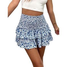 Material: The Floral Boho Pleated Mini Skirt Made Of Lightweight And Cool Fabric, Soft To Your Skin, We Are Sure That You Will Fall In Love With The Comfy Feeling After Wearing It. Styles: Layered Ruffle Hem Mini Skirt, Floral Pleated Mini Skirt, High Waist A Line Pleated Short Skirt, Flowy Smocked Short Flared Skirt, Y2k Floral Mini Skirt Features: With High Waisted Smocked Elastic Waist Design, The Cute Floral Print Flared Mini Skirt Can Hide Your Belly, Make You Look Taller And Flattering. La Casual Tiered Flowy Skirt, Fitted Ruffled Skort For Vacation, Non-stretch Summer Mini Skirt With Ruffles, Stretch Tiered Mini Skirt For Summer, Beach Pleated Tiered Skirt, Summer Tiered Skirt For Brunch, Pleated Tiered Skirt For Beach, Pleated Tiered Beach Skirt, Pleated Tiered Skirt For The Beach